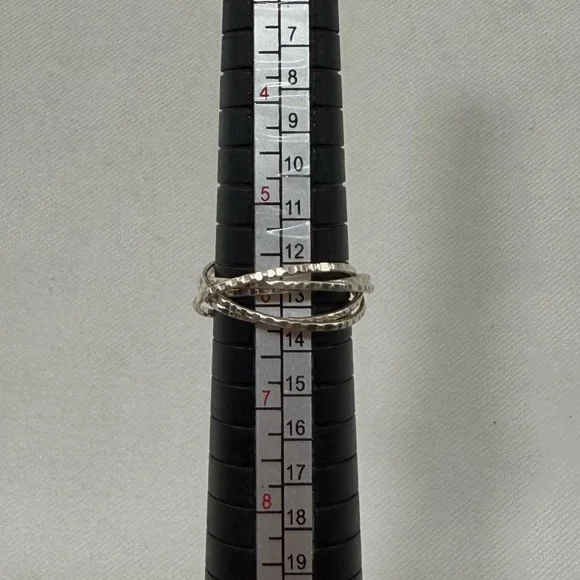 925 Silver 5 Band Interlocking Ring Size 6 Women Wedding Promise Stack Sterling - Picture 6 of 6